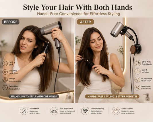 QuickGrip™ 360° Hands-Free Hair Dryer Holder