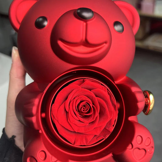 Forever Rose Teddy Jewelry Box